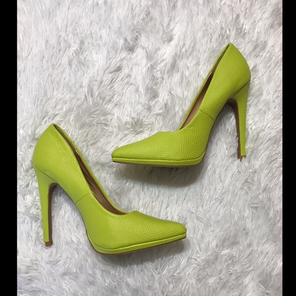 neon color high heels